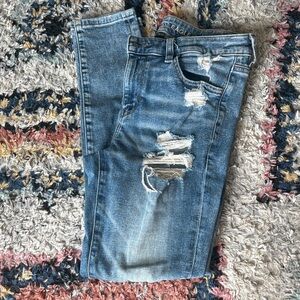 American Eagle Outfitters Ripped Blue Skinny Jeans